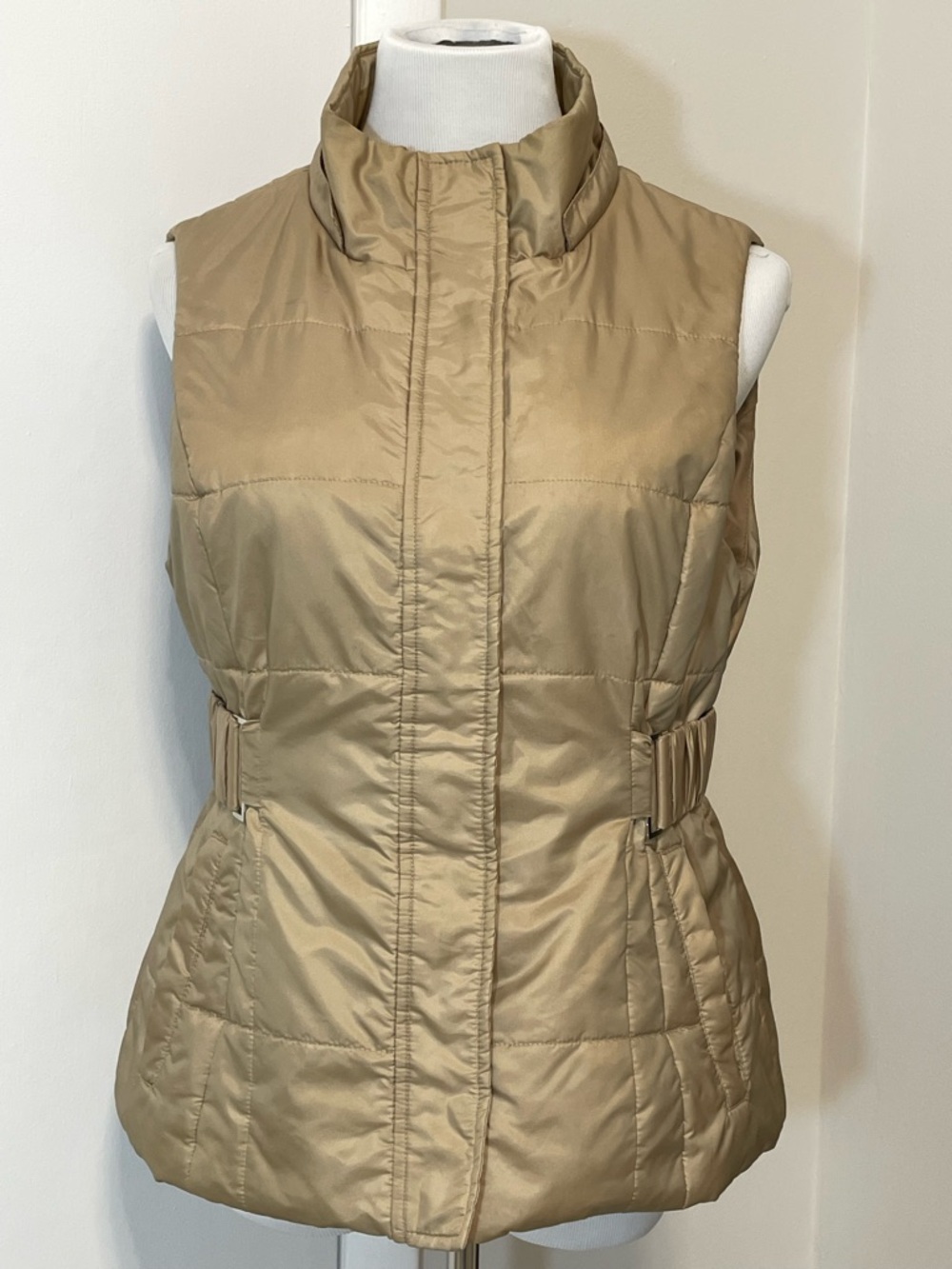 New York & Company Women's Quilted Puffer Vest Gold Brown Size M - Picture 10 of 13